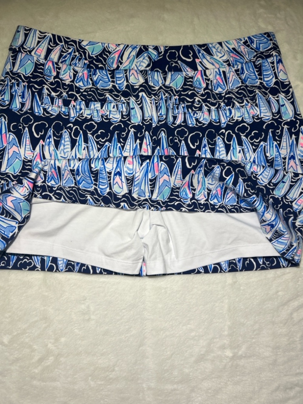 Lilly Pulitzer Colette Knot Skort Low Tide Navy Sails and Stripes - Picture 6 of 7